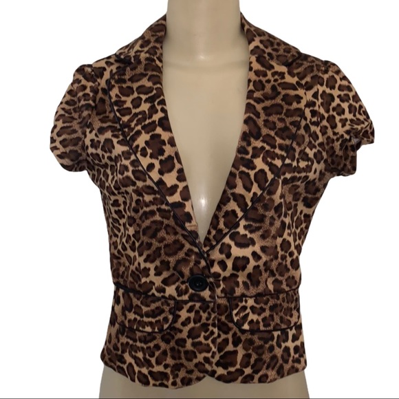 Costa Blanca Leopard Print SL Blazer Suit Top - Picture 4 of 4
